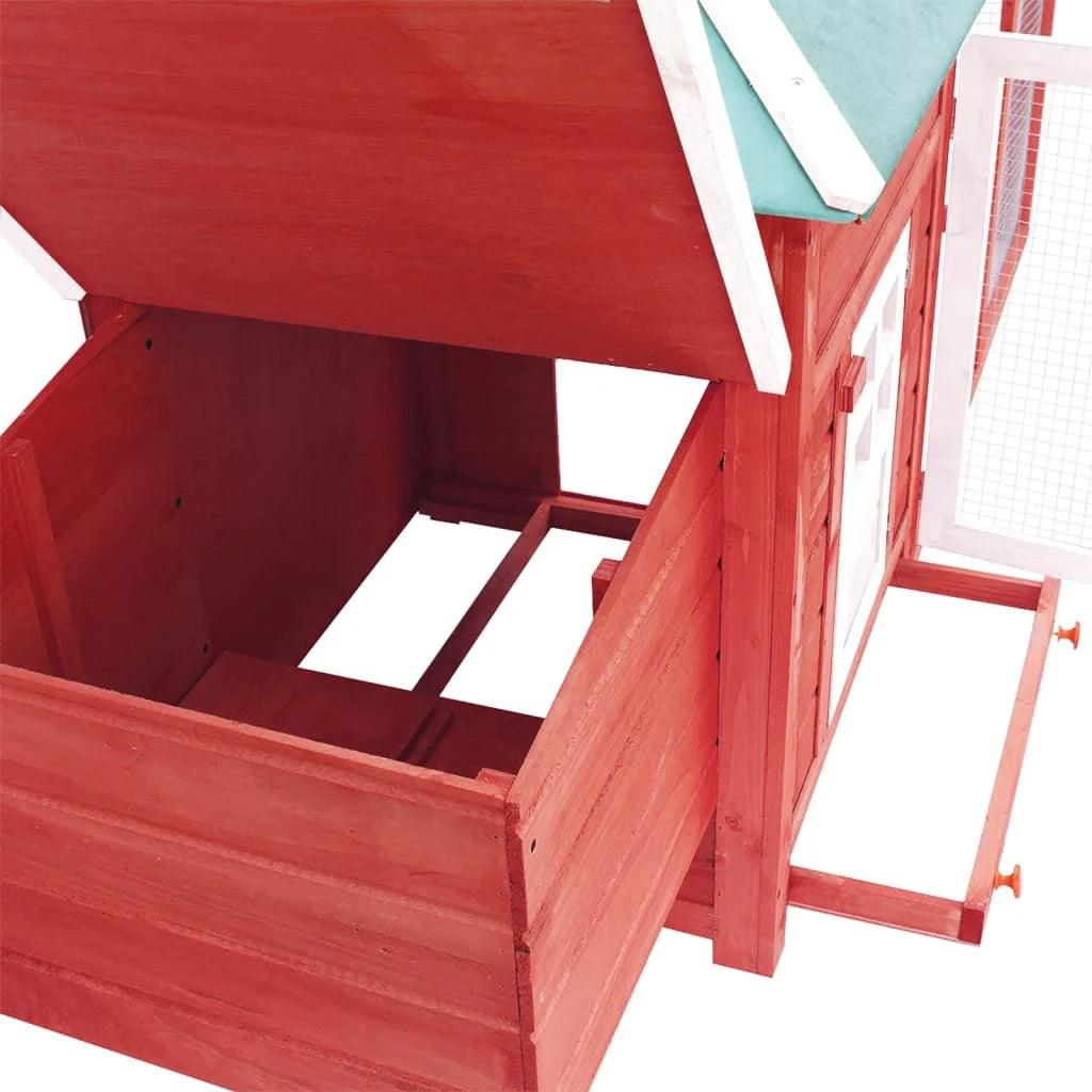 Pollaio con nido 193 x 68 x 104 cm legno massello di abete rosso 02_0001675