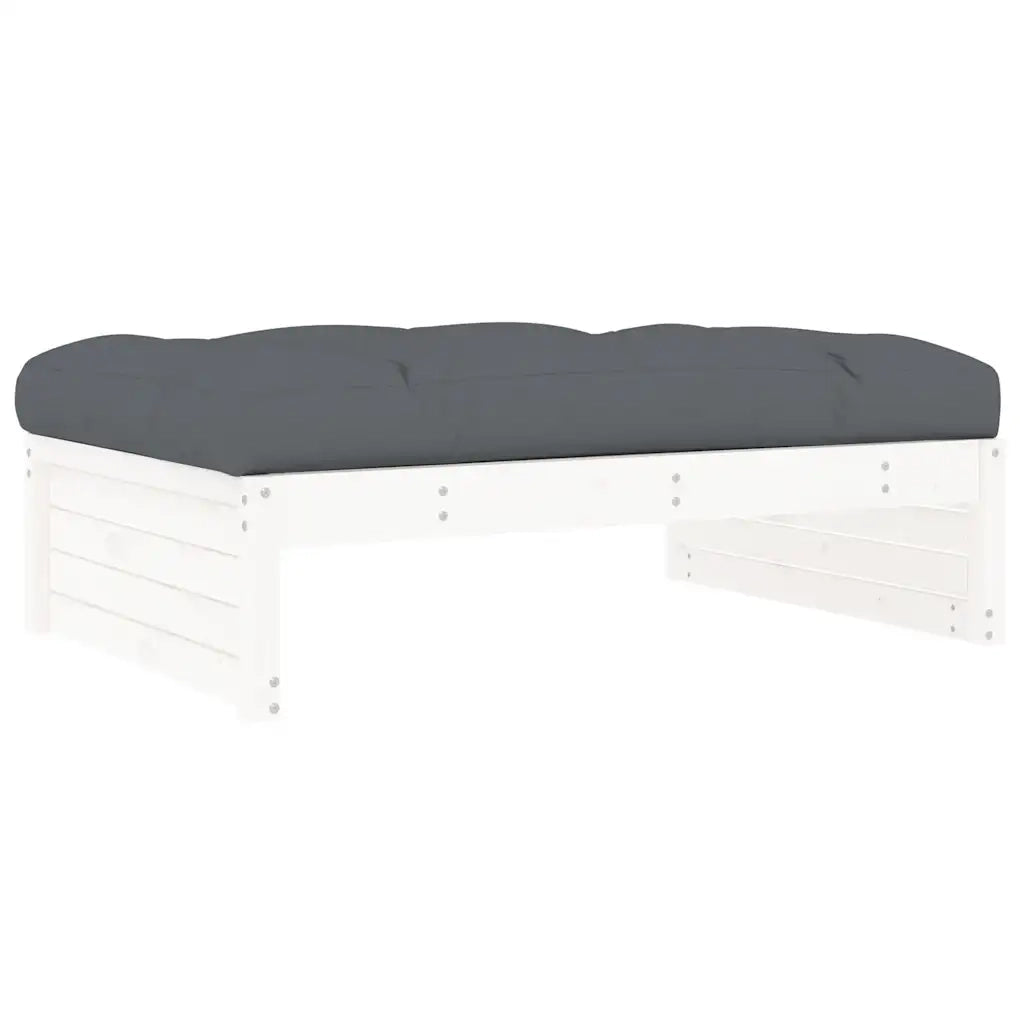 Sedia da giardino-Poggiapiedi da Giardino 120x80 cm Legno Massello di Pino Bianco 220761