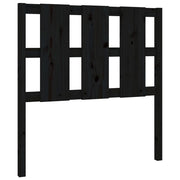 Testiera | Testata per Letto Nera 95,5x4x100 cm in Legno Massello di Pino