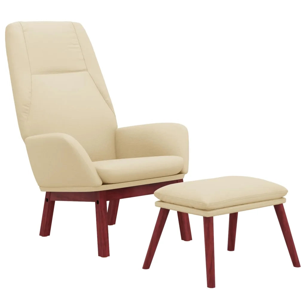Poltrona Relax con Poggiapiedi Crema in Tessuto cod mxl 32704