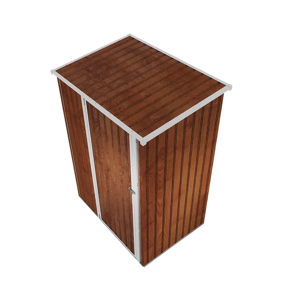 Casetta da giardino in acciaio zincato effetto legno 1,51x1,03xh1,96 m - 48kg- 1,55 metri quadri