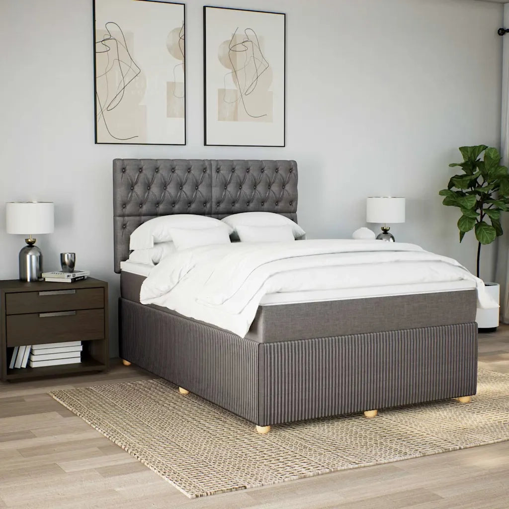 Giroletto a Molle con Materasso Tortora 140x200 cm in Tessuto 3292090
