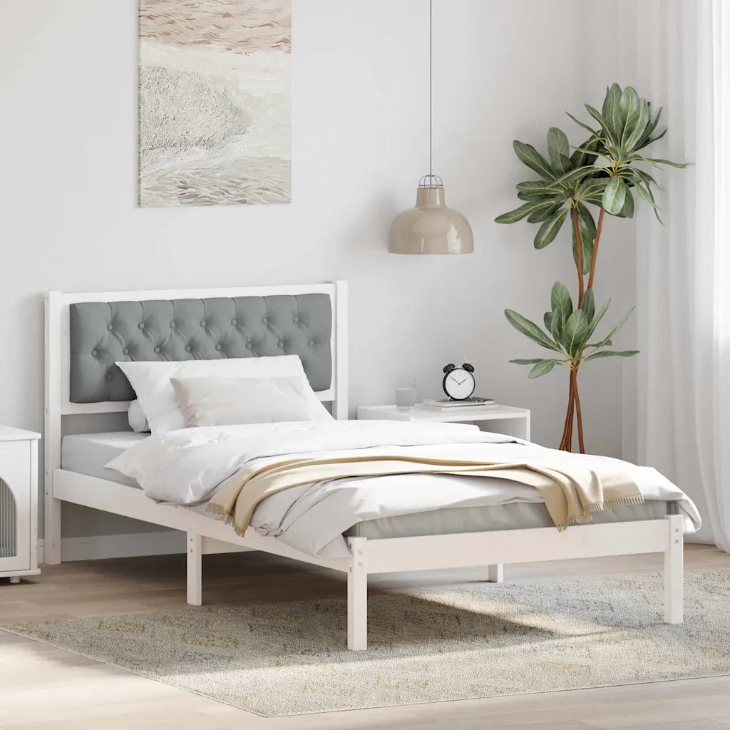 Struttura del letto Grigio chiaro 100 x 200 cm Pino massello 878213