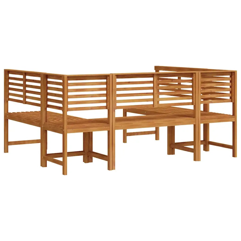 Set Panchina da Giardino 5 pcs Marrone Legno di Acacia Massello 3328690