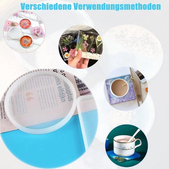 Impianto per stampaggio, set di 10 forme in silicone, forma per torta, supporti per resina, forme a forma rotonda per resina epossidica, forme per stampaggio per resina, supporti per resina in silicone, per