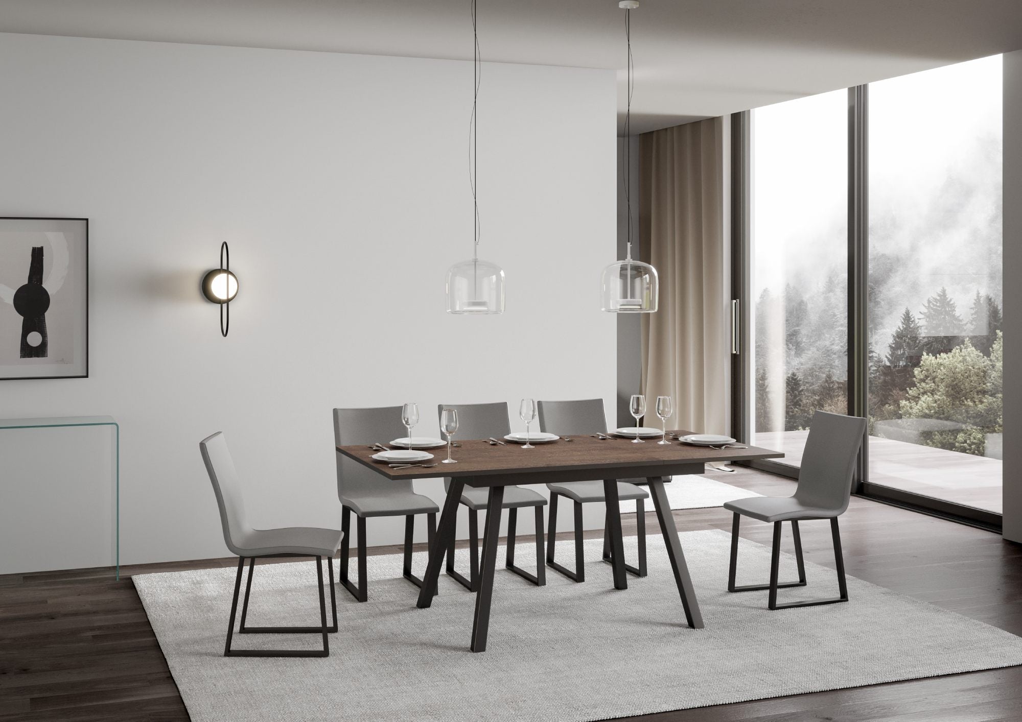 Tavolo Allungabile 120-180x90x74 cm Mirhi piano Noce