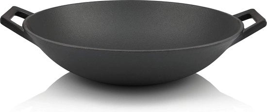 Wok in Acciaio Inox 35,5 cm - Ideale per Induzione e Barbecue