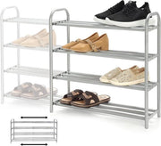 Scaffale a scomparsa per scarpe - 4 livelli Organizzatore metallico pesante - Risparmia spazio armadio - Tieni fino a 20 paia di scarpe