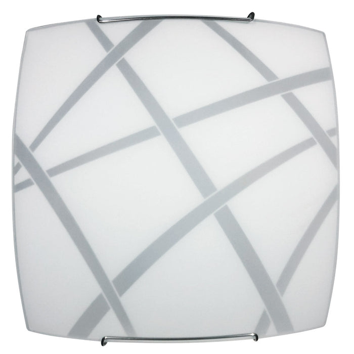 Plafoniera 1xE27 Ganci Filo Acciaio Vetro Lastra Bianco E-Energy Clio