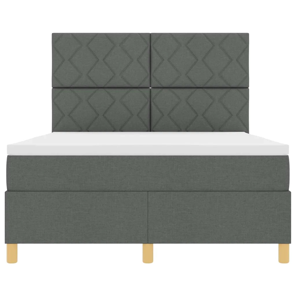 Letto a Sorgente LED Grigio scuro 140 x 190 cm Tessuto 3343174