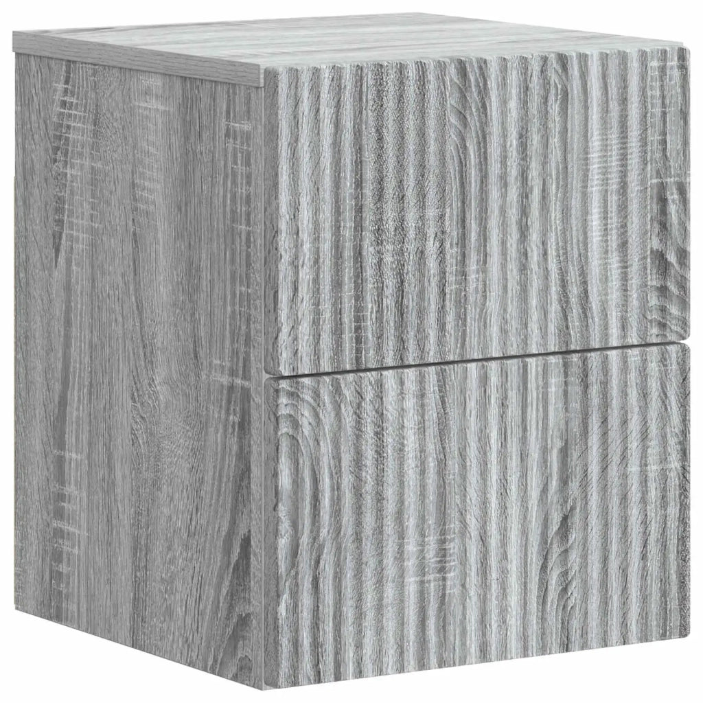 Mobiletto da notte a muro 2 pcs Grigio Sonoma 33 x 34,5 x 40 cm 898478