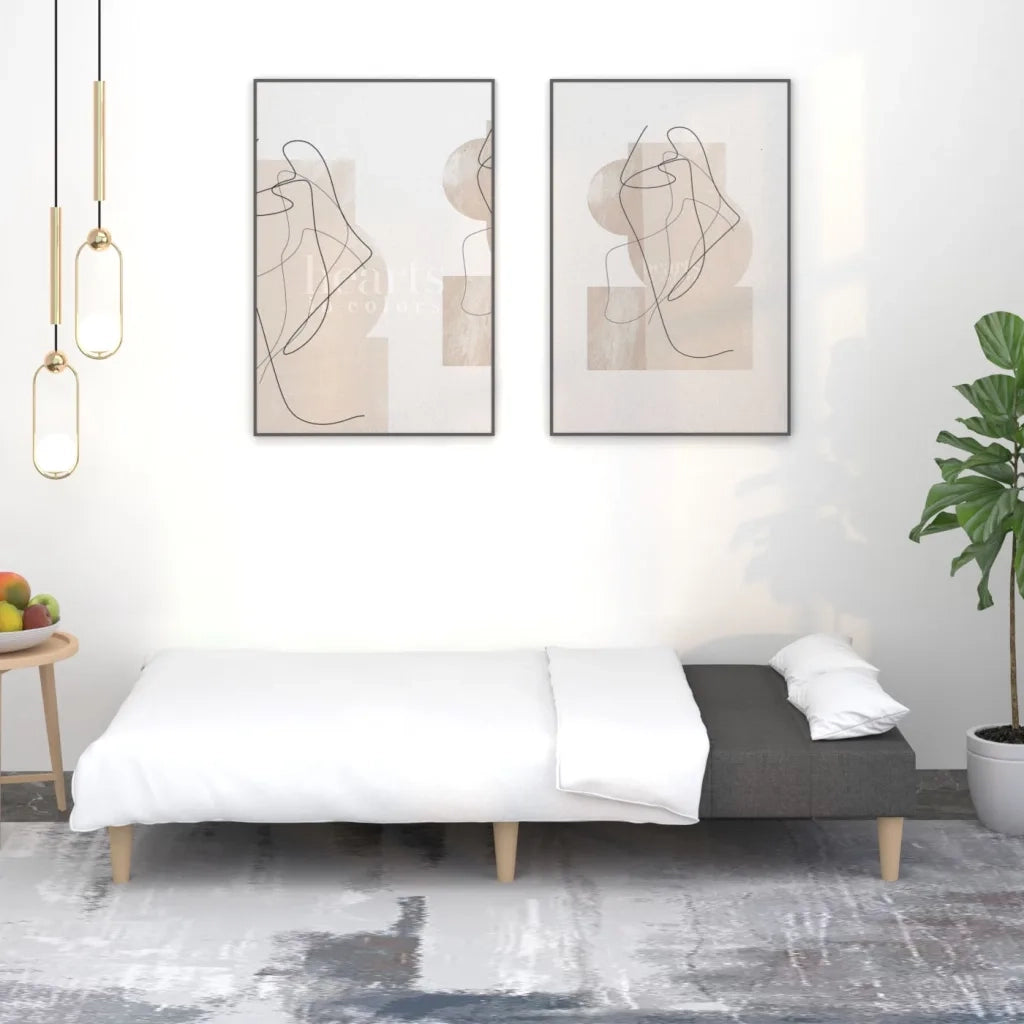 Divano letto | Sof¨¤ letto | Letto singolo a 2 Posti Grigio Chiaro in Tessuto