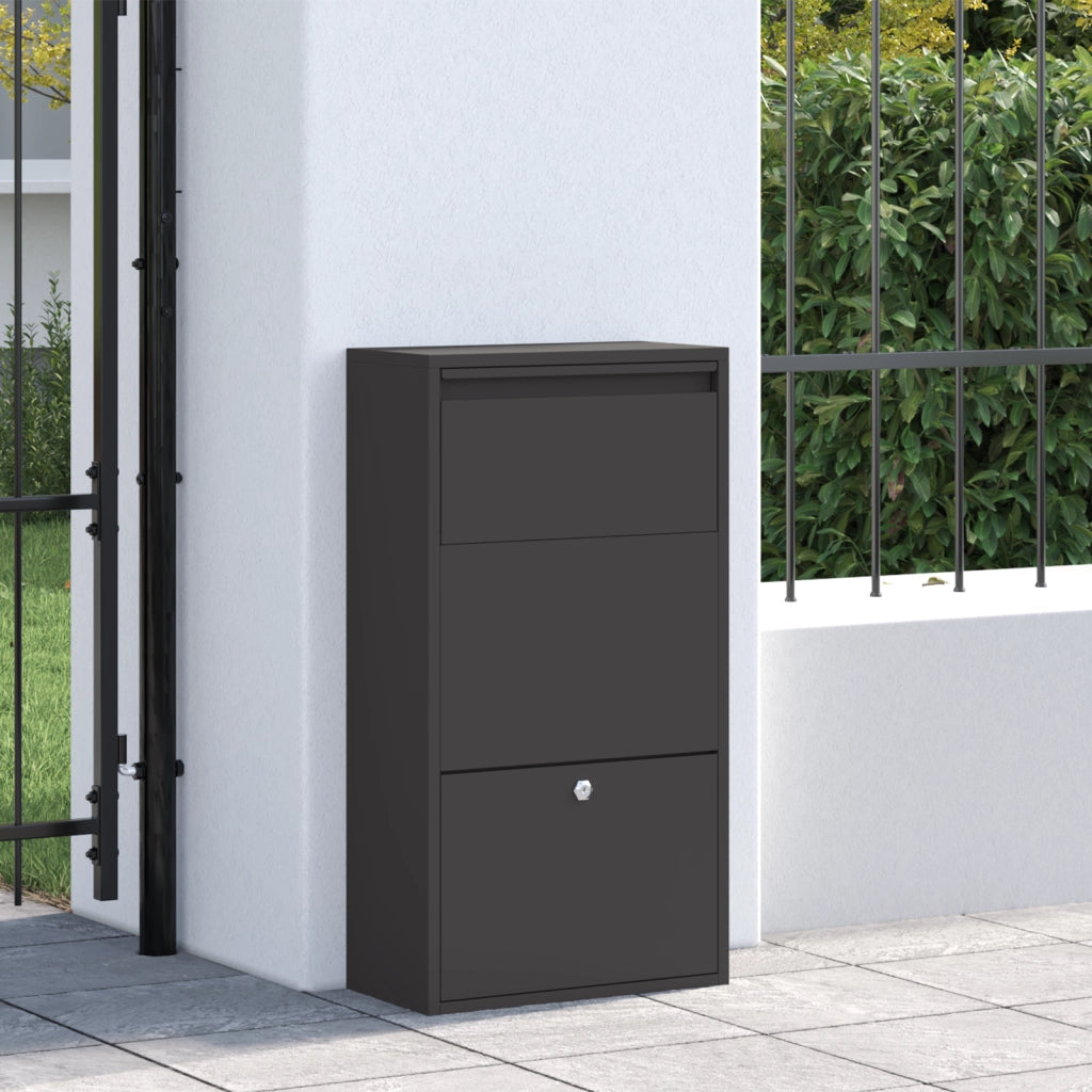 Cassetta per Pacchi Nera 44x22x82 cm Acciaio