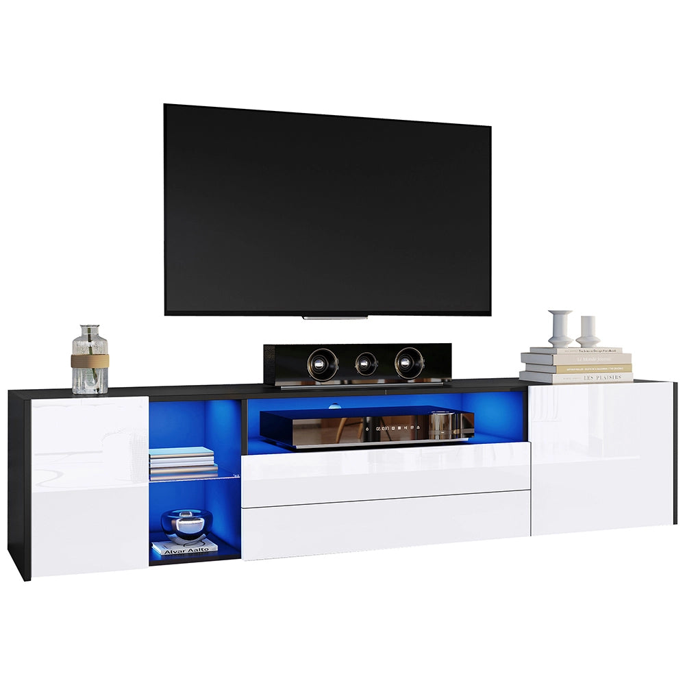 Mobile TV bicolore - Xylo - 180x40x45cm LED 2 ante 2 cassetti