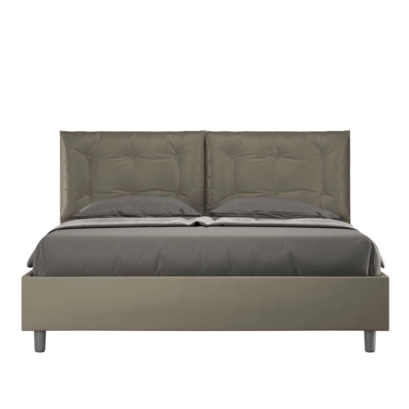 Letto imbottito Matrimoniale 160x210 cm Annalisa - Similpelle,Cappuccino,Con rete