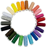 24 set di fili a maglia colorati a tessuto di cotone - insieme di rotoli colorati di cotone - accessori da cucito multicolori - circa 182 metri per bobina di poliestere