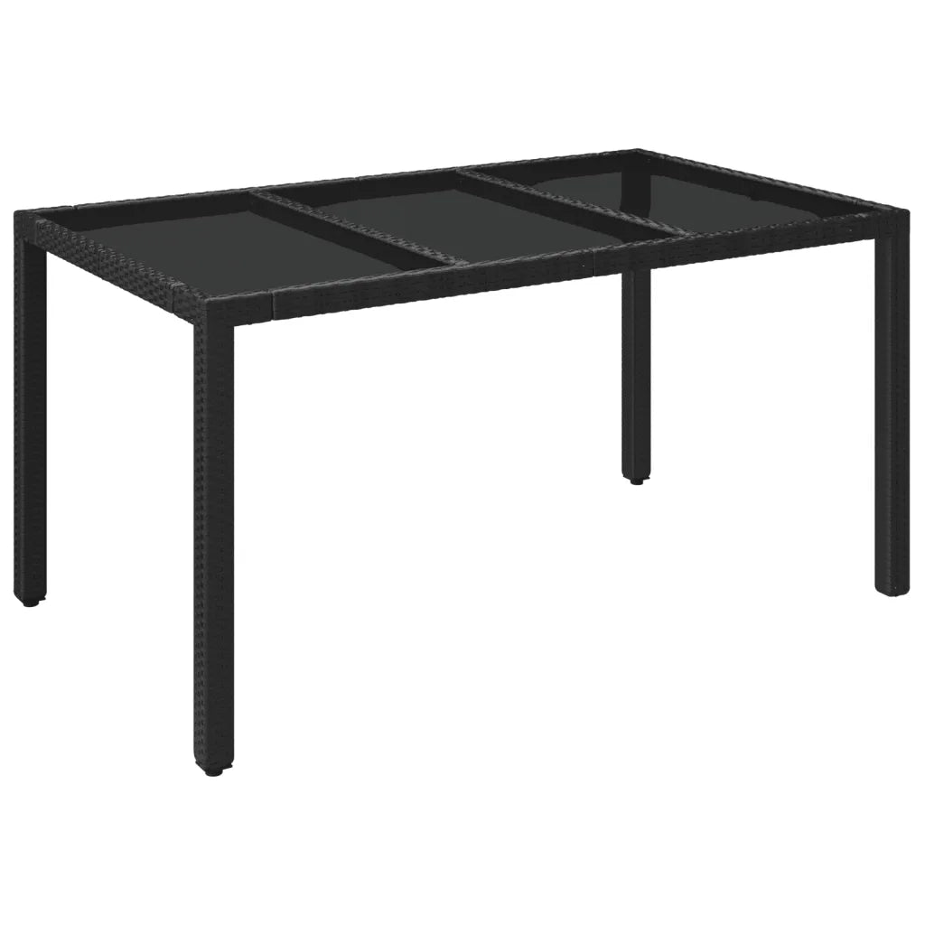 Set da Pranzo da Giardino 7 pz Nero con Cuscini in Polyrattan 3212640