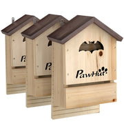 Set di 3 casette per pipistrelli in legno di abete, da appendere in giardino, 21,5 x 11,5 x 34 cm