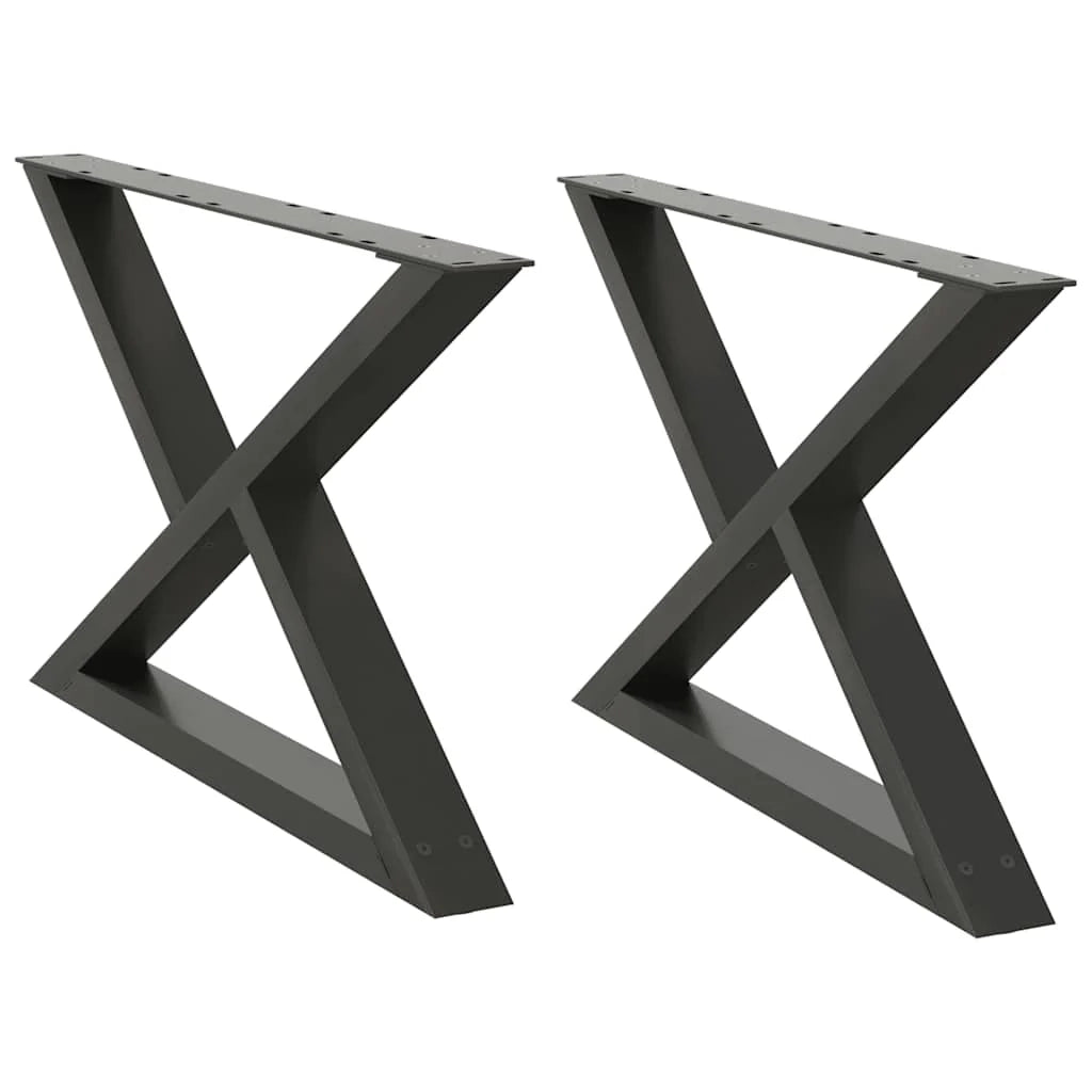 Set di 2 gambe regolabili per tavolino da caffè design moderno 70 x 42-43,3 cm acciaio antracite 02_0057000