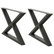 Set di 2 gambe regolabili per tavolino da caffè design moderno 70 x 42-43,3 cm acciaio antracite 02_0057000