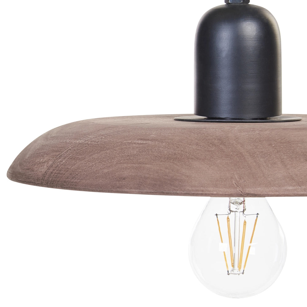 Lampada a sospensione in legno di mango scuro con paralume in legno naturale Plafoniera in stile boho Accessori per la casa fatti a mano