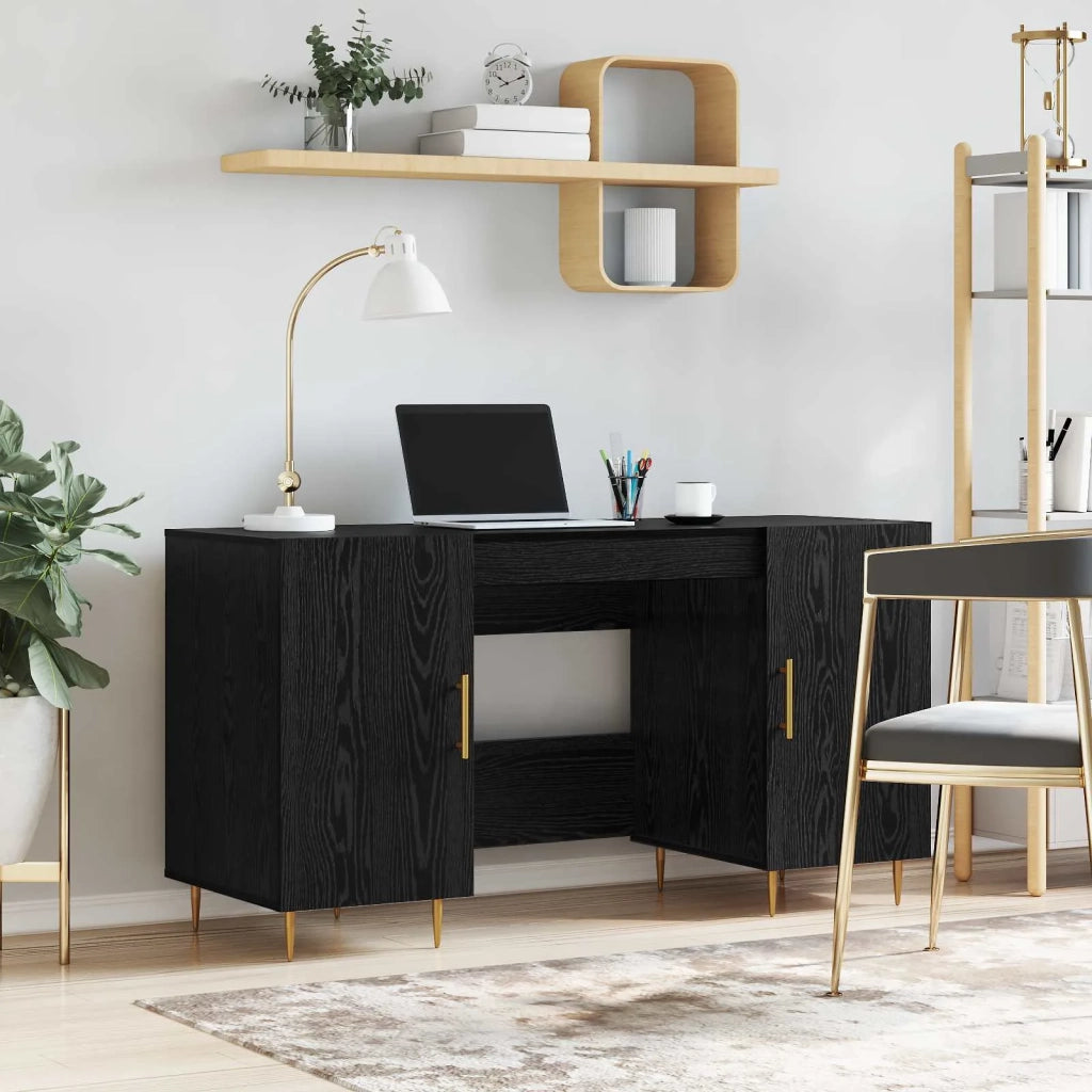 Scrivania Rovere nero 140 x 50 x 75 cm Legno multistrato