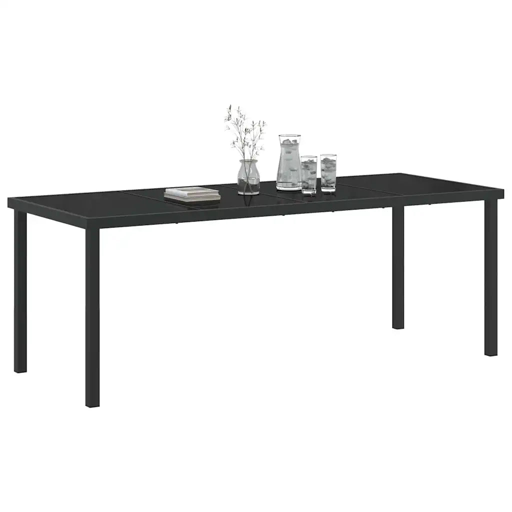 Tavolo da Giardino Nero 200 x 80 x 73 cm Metallo 42010315