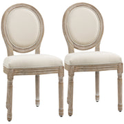 Set di 2 Sedie da Pranzo ¨C zephmum ¨C Legno Massello Stile Retr¨° Beige