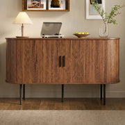 Credenza con Ante a Tapparella ¨C MINIMAL ¨C Legno MDF, Gambe in Metallo, Grigio