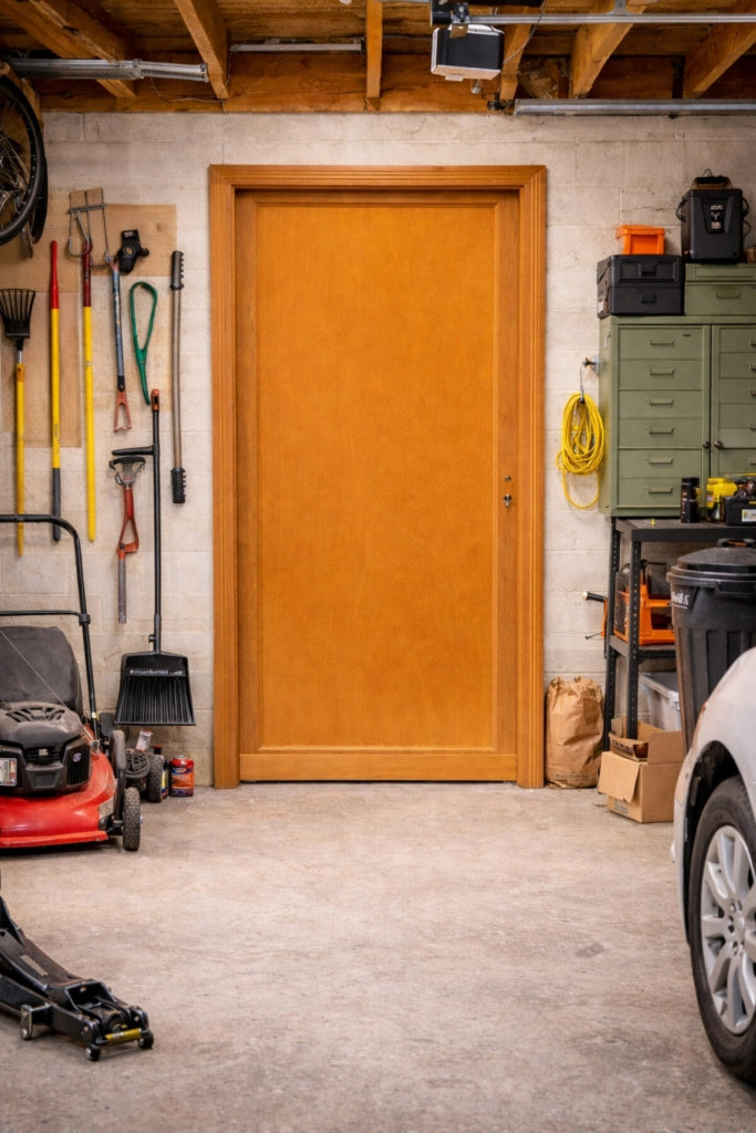 Porta di servizio in legno Armagos 200X90 a sinistra a spinta (dimensioni tabella) senza maniglia