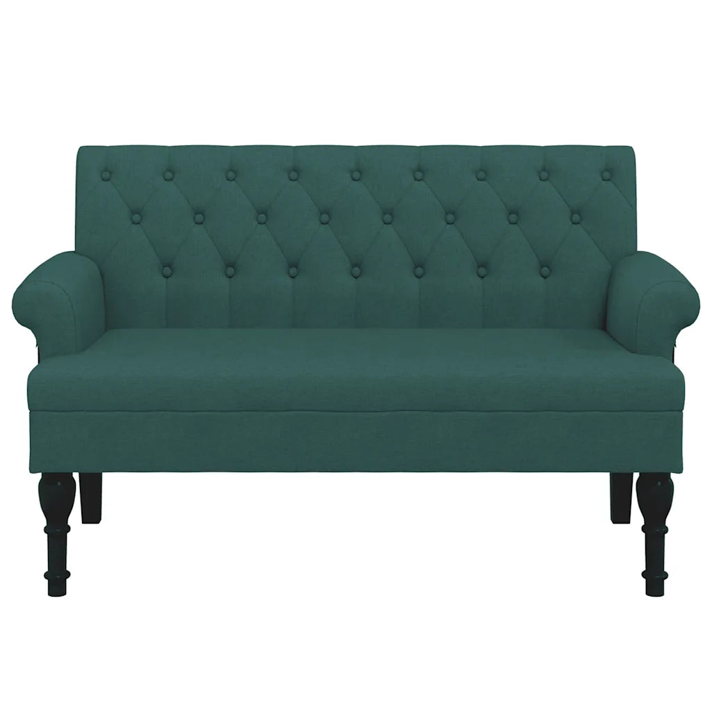Panca con Schienale Verde Scuro 120x62x75,5 cm in Tessuto 372124