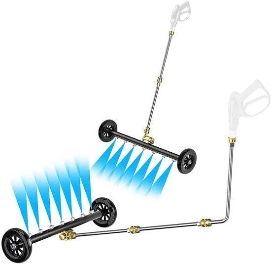 Pulitore per carrozzeria 4000 psi - Pulitore sotto il veicolo - 2 in 1 Pulitore per acqua - Lega di alluminio - Ottone - Astuccio di estensione 3 pezzi - Pulitore sotto il veicolo