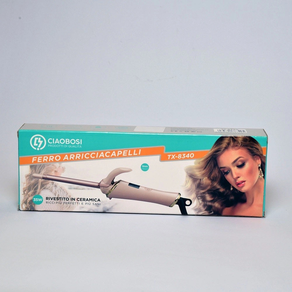 Trade Shop - Ferro Arricciacapelli Rivestito In Ceramica Arricciatore Capelli 35w 9mm Tx-8340 -