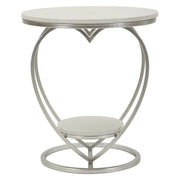 Tavolino Cuore 1, Argento, Metallo, 40x40x45,5 cm