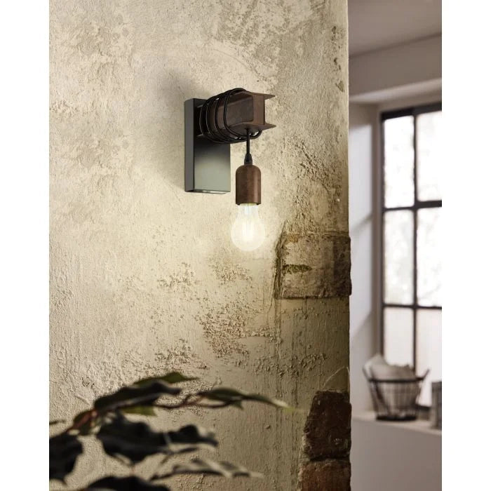 Applique Country Townshend 4 1 LuceAcciaio Marrone E Nero