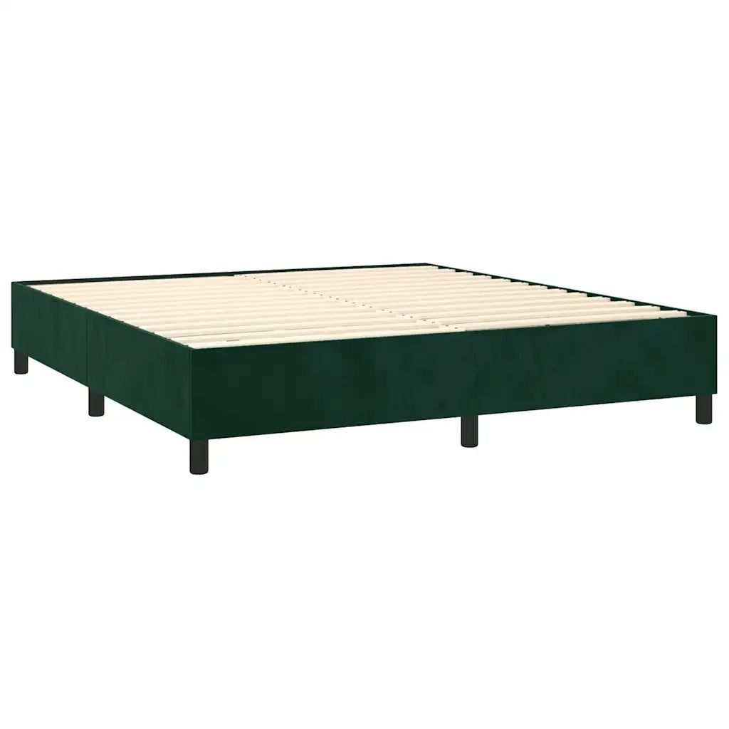 Struttura Letto a Rete a Molle Verde Scuro 160x200 cm in Velluto 3121129