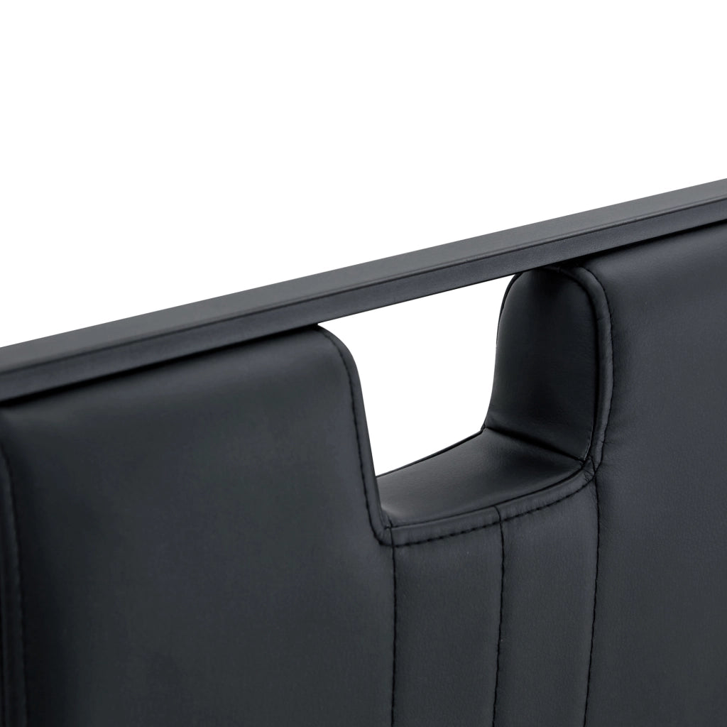 Set di 2 sedie curve nere in materiale PU dal design moderno e minimalista