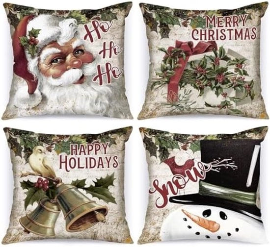 Set di 4 Slittini di Natale 50x50 cm - Decorazione Festiva d'Inverno