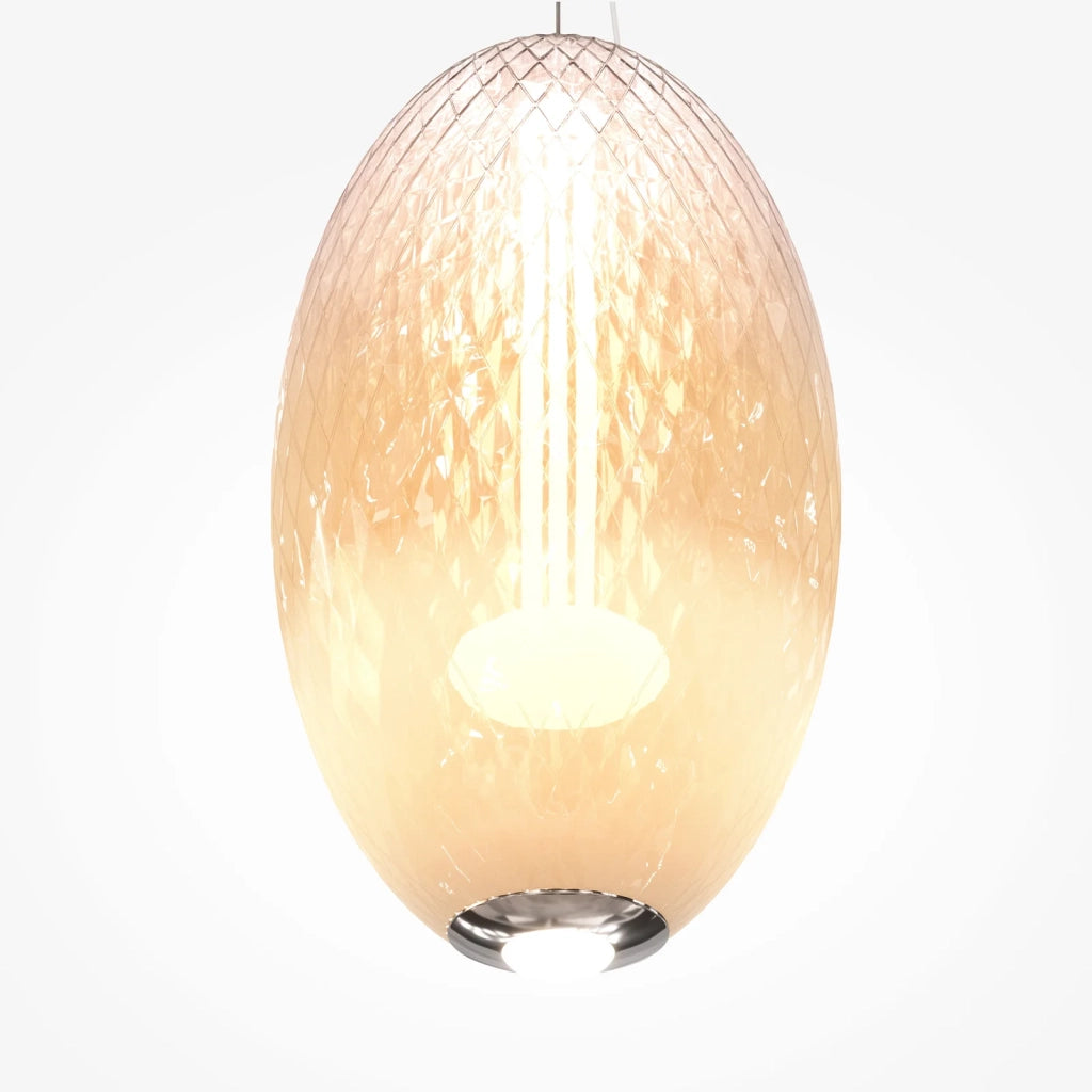 Sospensione Contemporanea Bruma Metallo Cromo Vetro Led 19W 2700K Ip20