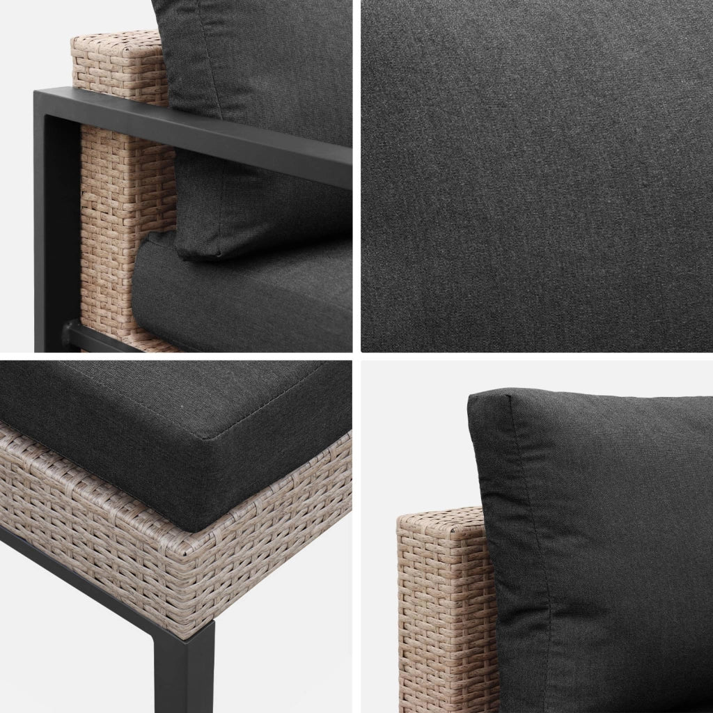 Salotto da giardino in alluminio e resina, 5 posti, antracite