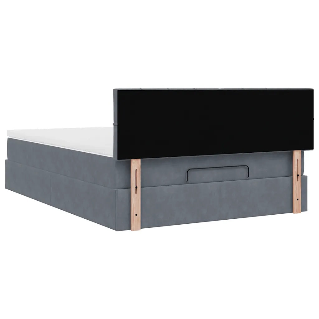 Struttura Letto Pouf con Materasso 140x200 cm in Velluto