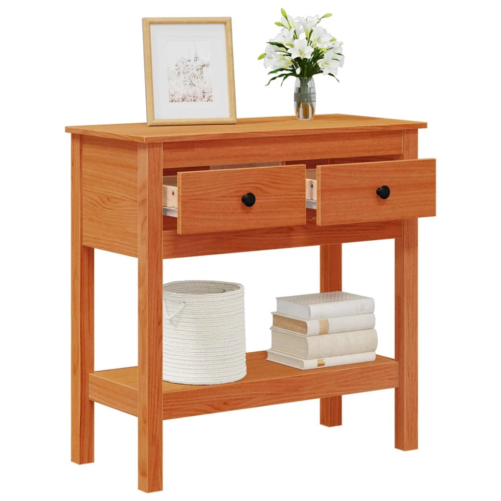 Tavolo consolle con cassetto Marrone cerato 75 x 35 x 75 cm 869934