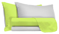 Set Lenzuola Singolo Sopra Sotto e Federe DoublefaceAcido/Grigio Chiaro