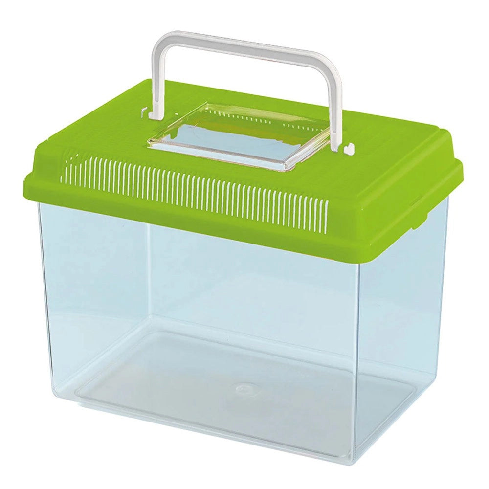 Ferplast Geo Flat Large Vaschetta/Terrario in Plastica con Coperchio + Aperture - Capacità 8 Litri  Misure cm 46 x 30 x 17H