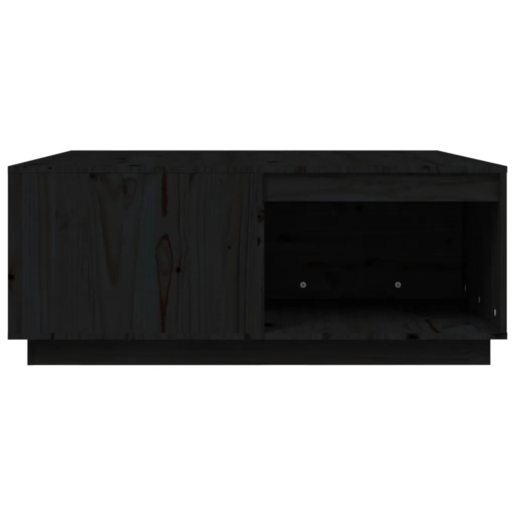 Tavolino da Salotto Nero 100x101x40,5 cm Legno Massello di Pino 814523