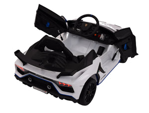 Macchina Elettrica per Bambini 12V con Licenza Lamborghini Aventador SVJ Small Bianca