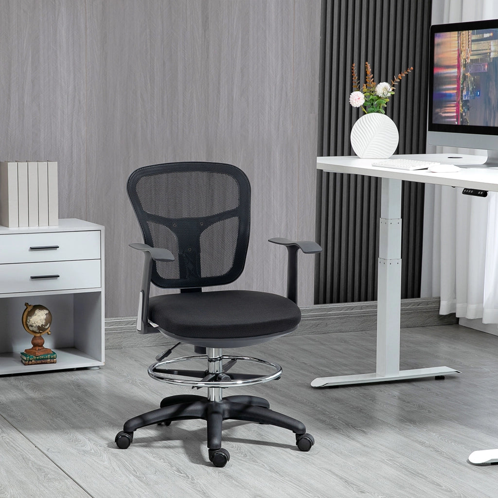 Sedia da ufficio regolabile con poggiapiedi ¨C zephmum ¨C nero 59x59x115 cm