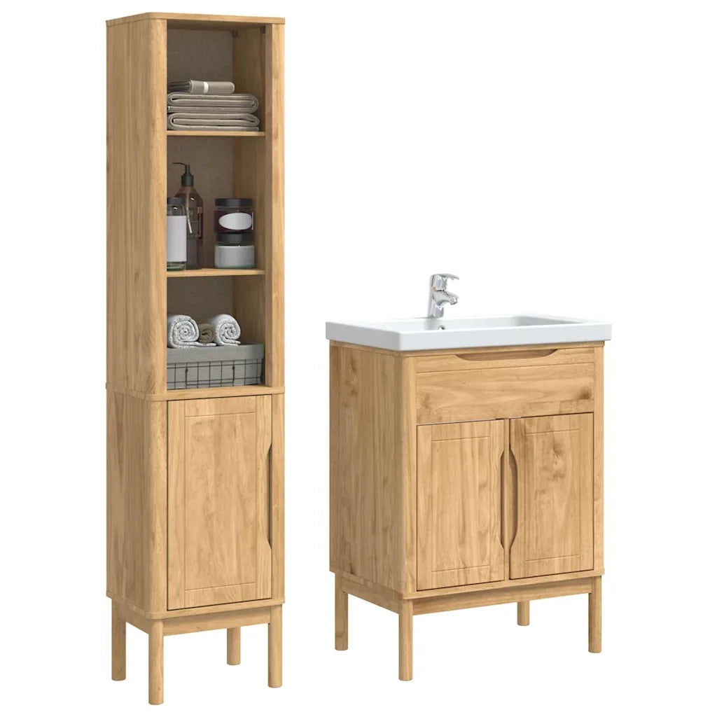 Set di mobili per il bagno con porta FLORO 2 pcs Marrone cerato