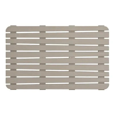Pedana doccia antiscivolo 80x50 cm tortora con effetto legno in plastica