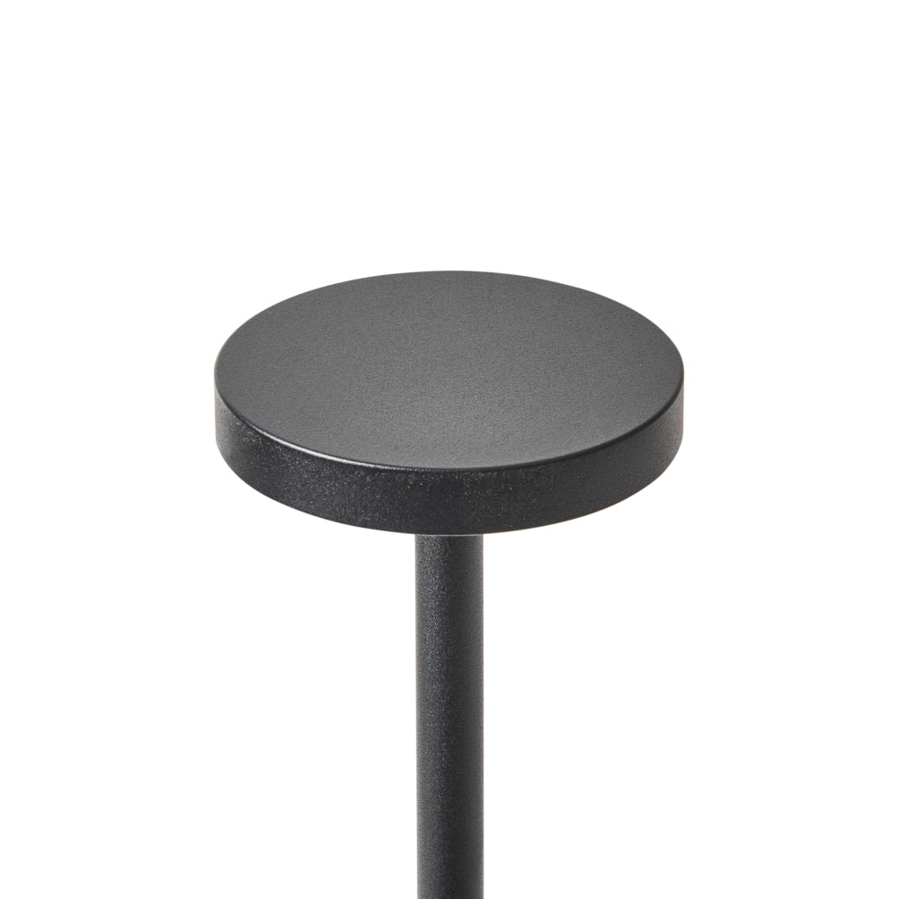 Lampada da tavolo in alluminio nero senza fili per interni e per esterni stile moderno